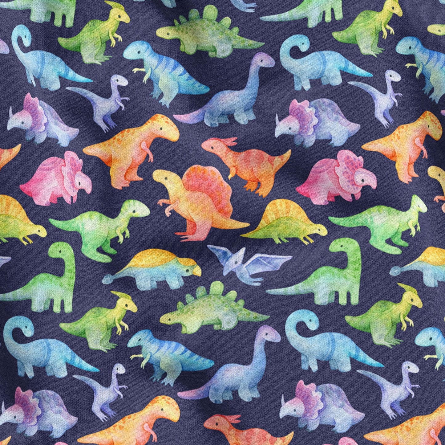 45cm Rainbow Dinos - Organic Cotton Jersey