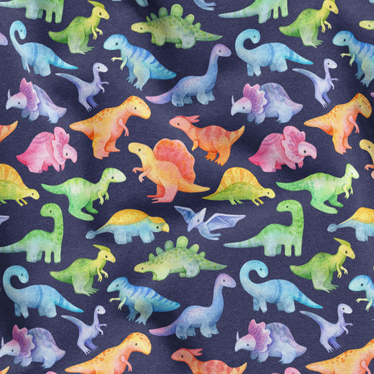 45cm Rainbow Dinos - Organic Cotton Jersey