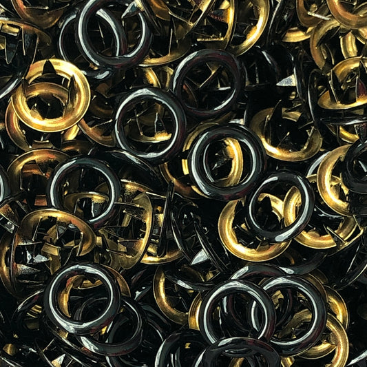 Black - 11mm Metal Open Ring Snap - 20pk
