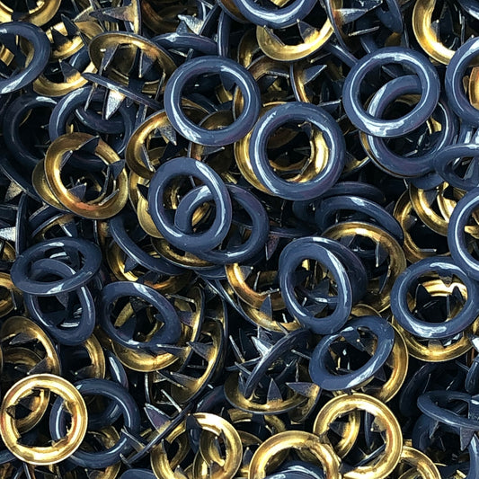 Navy - 11mm Metal Open Ring Snap - 20pk