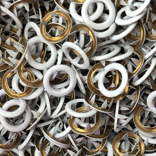 White - 11mm Metal Open Ring Snap - 20pk