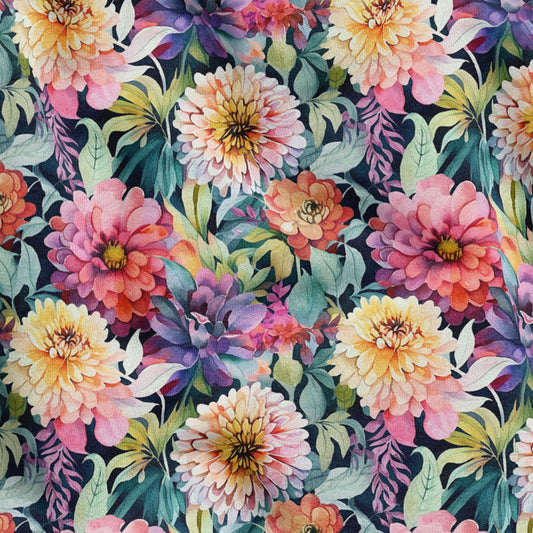 80cm Zinnias - Organic Cotton Jersey